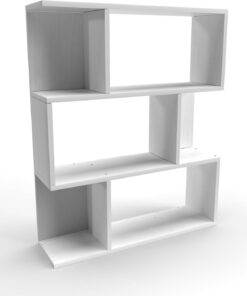 Mama Store Librería divisoria Modular versátil Minimalista con 3 estantes – Blanco ártico 70 x 87 x 20 cm