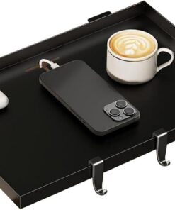 Generisch Mesita de noche para cama de estudiante, cama , mesita de noche, escritorio para cama alta, organizador plegable con gestión de cables para smartphone, vasos, libro, gafas