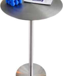 Mesa de Bar Redonda Mesas Altas de cóctel y bistró, Mesa Alta de Comedor de Pub de Acero Inoxidable, Mesa de Centro con Altura de mostrador, mesas auxiliares, mesas de Patio (tamaño: 50x50x7