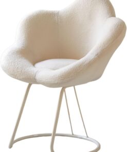 Taburete de Maquillaje Multifuncional, Silla de tocador, Silla de Belleza, Giro de 360°, Altura Ajustable, para dormitorios, tocadores y decoración de Belleza,Blanca,White Base