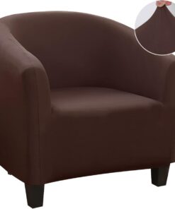 Jaotto Funda de Sillón Elásticas Chesterfield, 1 Pieza Cubre para Sillón Ajustable Universal Extraíbles Lavables, Funda de Sofá de Butacas para Recepción Hotel Sala de Estar(Marrón,1 Pieza)
