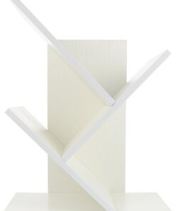 STOBAZA Estantería Ligera y Resistente, Adecuado para Organizar Libros Forma de Árbol en MDF Blanco de Escritorio en Casa o Biblioteca