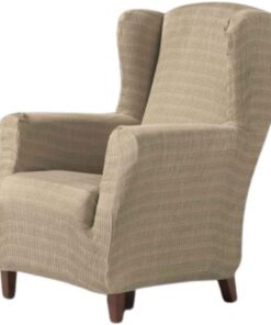 Estoralis Vega | Funda Sillon de Diseño Moderno | Tejido Elastico Marfil | para Sillon Orejero (de 70 a 110 cm.) | Maxima Adaptabilidad a Todo Tipo de sofás