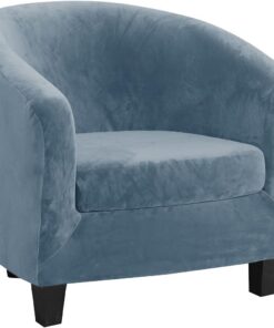 TOPCHANCES Funda de Sillón Chesterfield con Funda de Cojín,Lavable Funda De Sofá para Silla De Club Elástica Terciopelo, Modernas Fundas Protectoras de Butaca para Dormitorio