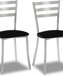 ASTIMESA SCRRNE Dos sillas de Cocina, Metal, Negro, Altura de Asiento 45 cms