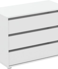 Demeyere Table de Chevet Co mmode Blanche 'Blokty', 3 Tiroirs, Marque Française Garantie 2 ANS