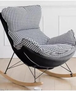 Genérico Sillón reclinable Individual, Mecedora de Tela tecnológica, para balcón, hogar, Sala de Estar, Dormitorio (Negro)
