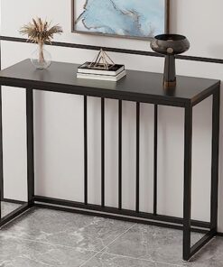 Genérico Mesas Consola, Escritorio de Pasillo con Almacenamiento, Mesa Auxiliar Estrecha para Pasillo, Mesa Consola Moderna de 100 cm, Mesa Auxiliar Estrecha con Tapa de Madera para Sala de Estar, en