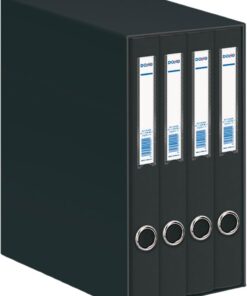 Dohe - Archivadores 2 Anillas (4 uds.) - Tamaño A4 29x32,5, Caja Protectora, Material de oficina - Negro