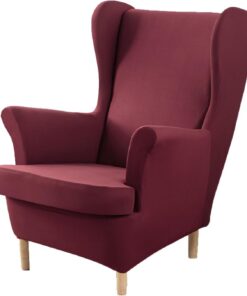 XINGYUEXUAN 2 Fundas elásticas para Silla con Brazos de Color sólido, con Base elástica, para salón, Dormitorio, Color Burdeos