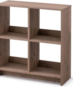 Iris Ohyama, Librería Cubo/Estante Abierto de Madera/Mueble con 4 estantes/Estante Abierto de Madera, Modular, Diseño, Oficina, Casa, Escuela - Wood Open Shelf - WOS-4 - Marrón Ceniza