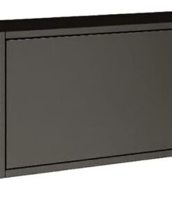 Selsey Mueble TV Colgante Negro de 4 Puertas con Frente Acanalado 200 cm - Muebles de Salón Modernos, Mueble TV Salón con Diseño Minimalista y Funcional, Acabado Mate, Hecho en Polonia