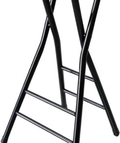 Taburete de bar plegable de 60 cm con reposapiés, taburete portátil ligero sin respaldo para cocina, comedor, hogar y uso al aire libre