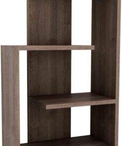 WELL HOME MOBILIARIO & DECORACIÓN Librería,100% Tablero de aglomerado rechapado en melamina, Color Nogal