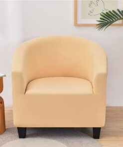 Highdi Funda de Sillón Elástica Chesterfield Moderno Color Sólido Funda de Sofá 1 Plaza Lavables, Universal Fundas de Butaca Protector para Dormitorio, Recepción, Club (Caqui)