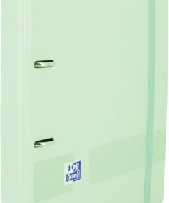 Oxford Live & Go, Archivador 4 Anillas Plástico Polyfoam con Recambio y Goma. Tamaño A4+, Pizarra Extraíble, Hoja de Pegatinas, Recambio con 5 Bandas Color y Cuadrícula 5x5, Color Verde Menta
