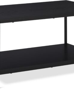 Amazon Basics Tavolino da caff� Rettangolare, Nero, 50,5cm x 80cm x 42cm | Tavolino centrale, Stile Moderno, Ripiano Inferiore, Soggiorno