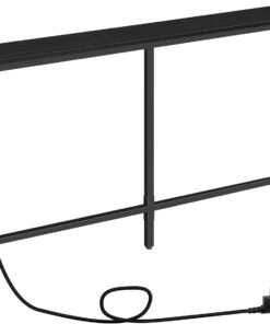 MAHANCRIS Mesa Consola con Tomas de Corriente, Aparador Estrecho de, Mesa de Entrada Estilo Industrial con Puerto USB, Mesa Auxiliar de Sofá para Entrada, Pasillo,Salón, Negro ACTHB16UE01