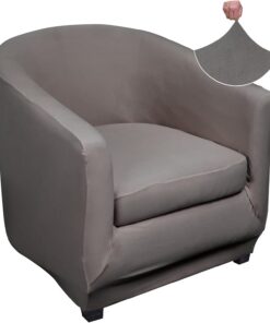 Jaotto Funda de Sillón Elásticas Chesterfield, 1 Pieza Cubre para Sillón Ajustable Universal Extraíbles Lavables, Funda de Sofá de Butacas para Recepción Hotel Sala de Estar(Gris,2 Piezas)