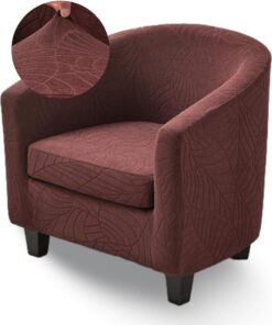 Highdi Funda Sillon Chesterfield 2 Piezas Marrón, Elásticas Fundas de Sillon con Funda de Asiento Antideslizante Fundas Protector de Butaca para Contador Dormitorio Bar Universal