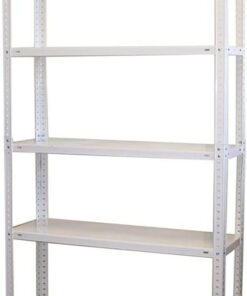Homelux 999557 Kit Estantería Metálico 5 Baldas, Blanco, 170 x 75 x 30 cm