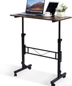 GarveeLife Escritorio de Altura Ajustable con Ruedas, Mesa de Ordenador, Escritorio de pie para Caminar, Cinta de Correr, Mesa de PC, pequeña para Oficina en casa, 80 x 40 cm