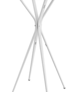 VASAGLE Mesa de Bar, Mesa Baja, Redonda, Alta, Estructura Metálica, 60 x 60 x 105 cm, para Cocina, Sala de Estar, Estilo Moderno, Fácil Montaje, Blanco Nube y Blanco Mate LBT024W01
