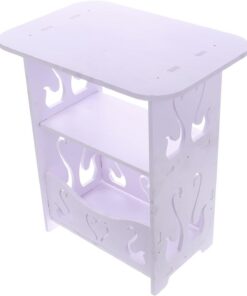 Ciieeo Mesita de Noche de PVC Composite para Dormitorio y Apartamento, Mesa Auxiliar Funcional y Móvil Estilo Elegante y Diseño Moderno