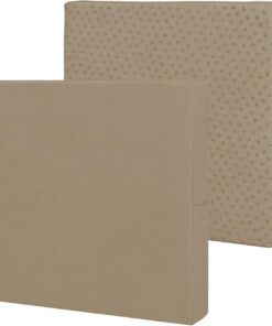 Easy-Going Fundas de cojín Impermeables para Patio de 61 x 55 x 10 cm, Paquete de 2 Fundas de Repuesto Antideslizantes para Asiento de Exterior con Cremallera, Color Camello