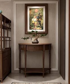 Genérico Mesa Consola con Almacenamiento, Escritorio para Pasillo, Mesa Auxiliar Estrecha, Mesa Consola de Madera Maciza con cajones y estantes, diseño Que Ahorra Espacio para Entrada, Sala de Estar,
