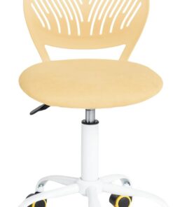 FurnitureR Silla de Oficina en casa, ergonómica, Ajustable, giratoria de Altura, Silla ejecutiva, para el hogar, Oficina, Estudio, Tela Morandi, Color Amarillo