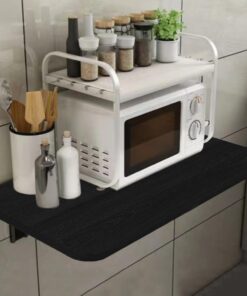Shally Dogan Mesa de Pared Plegable 80 x 60 cm de Madera, estantería de Pared Plegable, Ahorra Espacio, versátil, Escritorio para Ordenador, Mesa de Comedor, salón, salón, baño, Cocina (Negro)