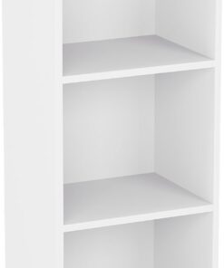Vida Designs Oxford - Estantería de 3 estantes, Hecha de Madera de Roble, para Oficina, Sala de Estar Moderno 80 x 32 x 24 cm Blanco