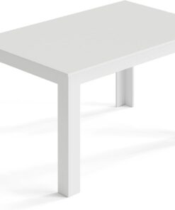 Mondeer Mesa de Comedor, 138 x 90 cm, Mesa de Cocina Moderna para 4-6 Personas, Mesa de Comedor Rectangular de Madera para Comedor, Cocina, Sala de Estar, Color Blanco