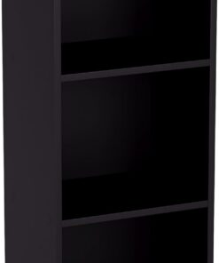 Home Discount Vida Designs Oxford - Estantería de 3 estantes, Hecha de Madera de Roble, para Oficina, Sala de Estar Moderno 80 x 32 x 24 cm Negro