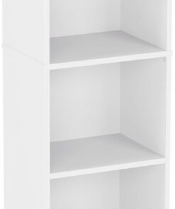Vida Designs Librería Oxford con Forma de Cubo de 5 Niveles, estantería de Madera Blanca, Unidad de Almacenamiento para Muebles de Oficina y Sala de Estar