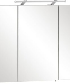 Schildmeyer Armario con Espejo, Tablero aglomerado Revestido de Resina de melamina, Blanco, 70 x 16 x 75 cm