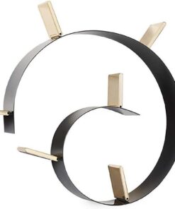 Kartell Bookworm Librería, Bambú, 7 sujetalibros, Negro Oro, 320 x 19 x 21 cm