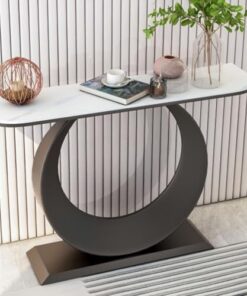 Genérico Mesas Consola con Almacenamiento, Escritorio para Pasillo, Mesa Auxiliar Estrecha, Mesa Consola Moderna y Delgada, Superficie de Piedra sinterizada, Mesa Auxiliar Estrecha para Entrada y Pas