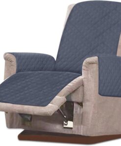 Funda para silla reclinable, impermeable, protector de muebles, antideslizante, funda reclinable de 1 plaza, funda para sofá, sillón, protector de muebles para mascotas y niños (gris)