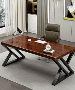 Genérico Escritorio de Juegos Moderno con Tablero de Madera Maciza y Estructura de Metal, Mesa de Escritura Que Ahorra Espacio en casa, estación de Trabajo ejecutiva para Gamers - 160 x 80 cm