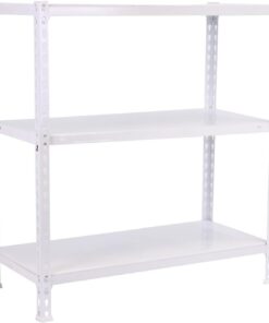 Simon Rack Estantería Metálica 900x1000x500 mm - Ecoclick | 3 Alturas, Bandeja Metal, 70 kg de Punto Flexión, Blanco, Pintura anticorrosión, Montaje sistema clic