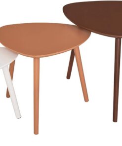 Well Home Set de 3 mesas Nido L.34/46/60cm auxiliares en MDF Ligeras y fáciles de Limpiar