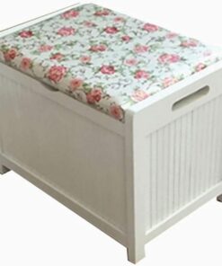 Taburete de pie Banco de Almacenamiento de Entrada Taburete de Almacenamiento de Madera Maciza Blanca Cambio de Banco de Zapatos Taburete de Almacenamiento de otomanas (Tamaño: 45x