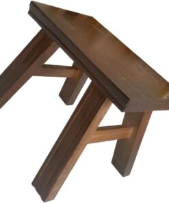 Healeved Taburete de Madera Pequeño, Pequeño Banco de Madera Rectangular, 23cm de Alto, Asiento 14x24cm, Ligero y Portátil, para Adultos, Cocina y Mesa de Centro