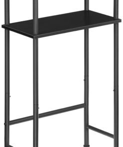 HOOBRO Mesa de Consola de 2 Niveles, Aparador de Entrada, Mesa Estrecha para Sofá, 4 Pies Ajustables, Marco Metálico, para Recibidor, Pasillo, Cocina, Salón, Dormitorio, Negro EBB40XG01