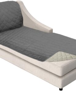 Sofa Shield Funda para diván con correa patentada, protector de cojín, reversible, resistente a las manchas y al desgarro de perros, asiento de microfibra acolchada de 102 x 34 pulgadas, fundas