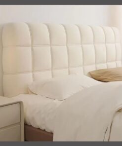 Fundas para Cabeceros Cubierta Cubierta Tapizada Prueba de Polvo Decoración de Dormitorio(Beige,220cm(86inch))
