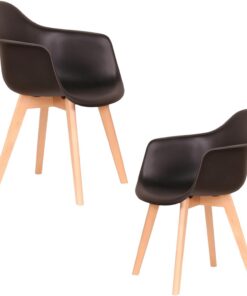 GrandCA HOME Juego de 2 sillas de Comedor, sillas de Comedor, sillas de Comedor, sillas de sillón, adecuadas para Dormitorio, Cocina, Comedor, Oficina, Silla de plástico, Patas de Madera Maciza