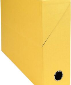 Exacompta 89529E - Caja para proyectos (lomo de 90 mm, papel recubierto de tela), color amarillo